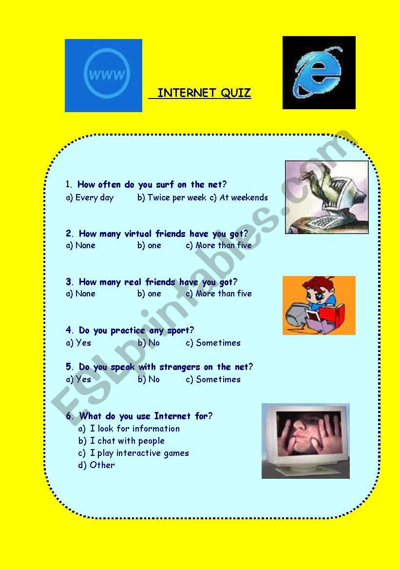 INTERNET QUIZ: discover if your students use Internet properly or not