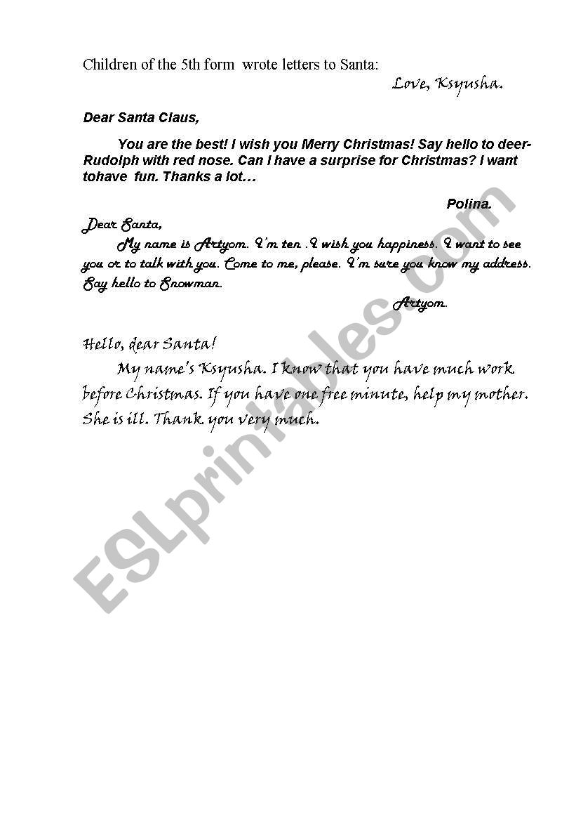 XMas worksheet