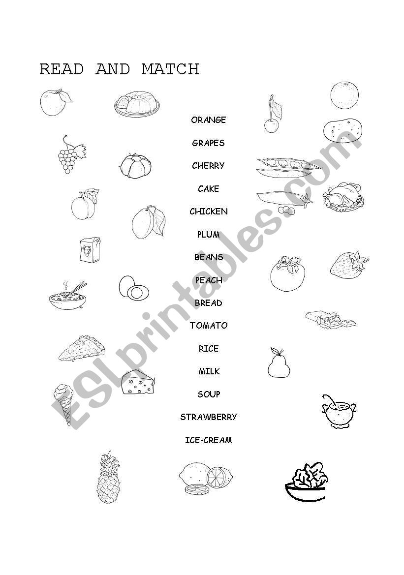 FOOD worksheet