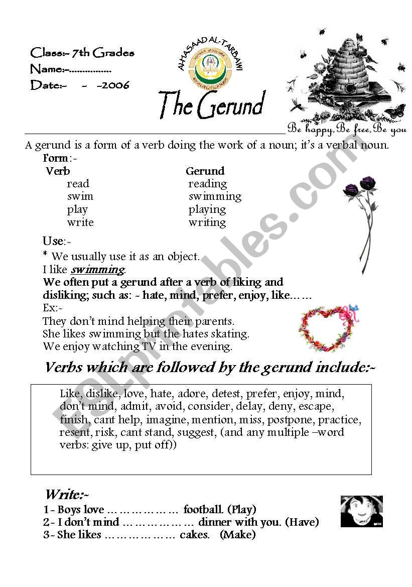 the gerund1 worksheet