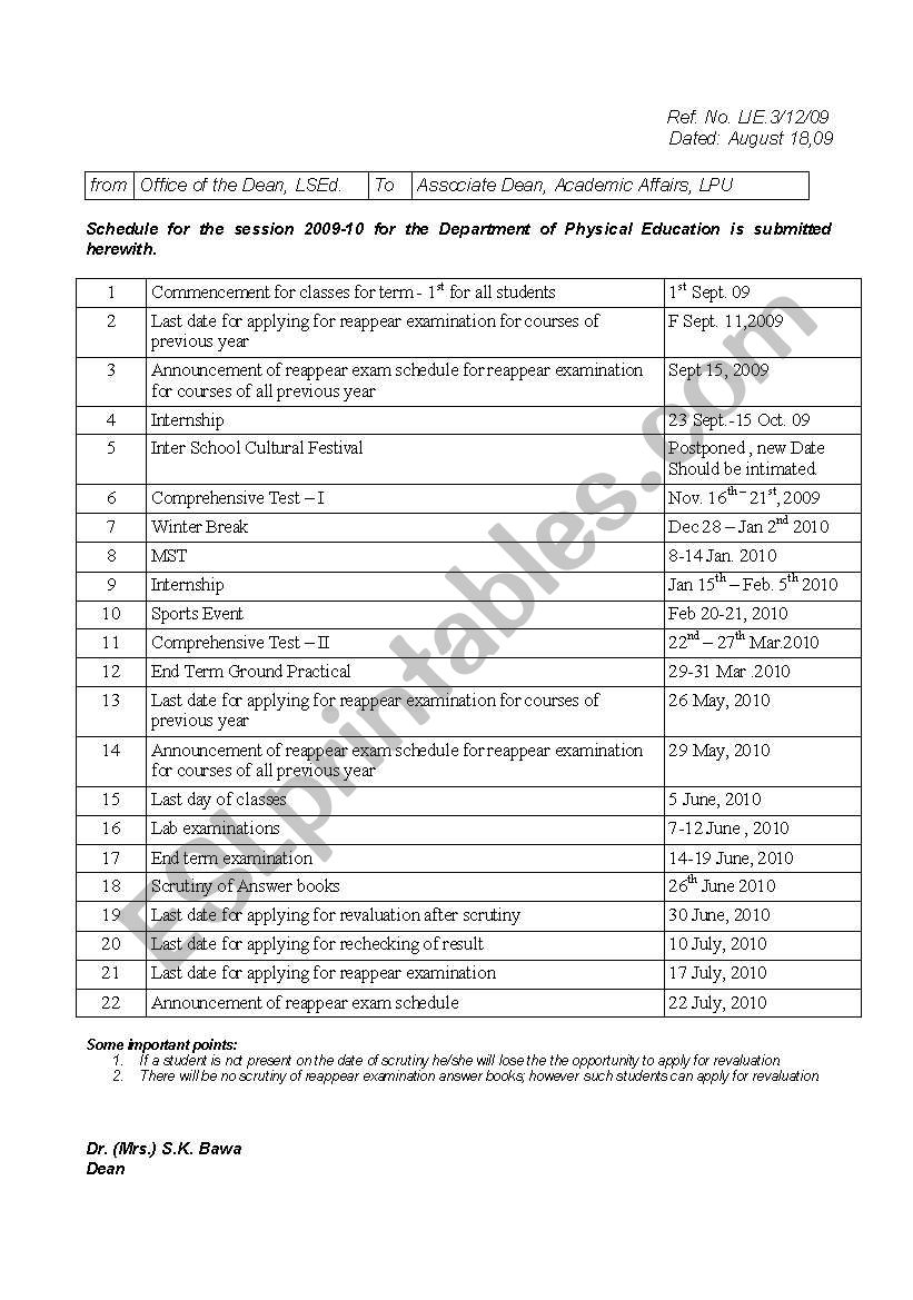 Importance of time worksheet