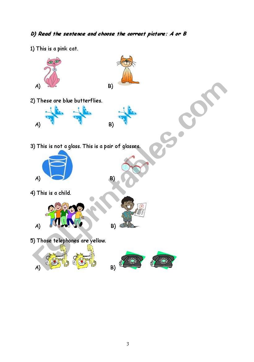 reading test worksheet