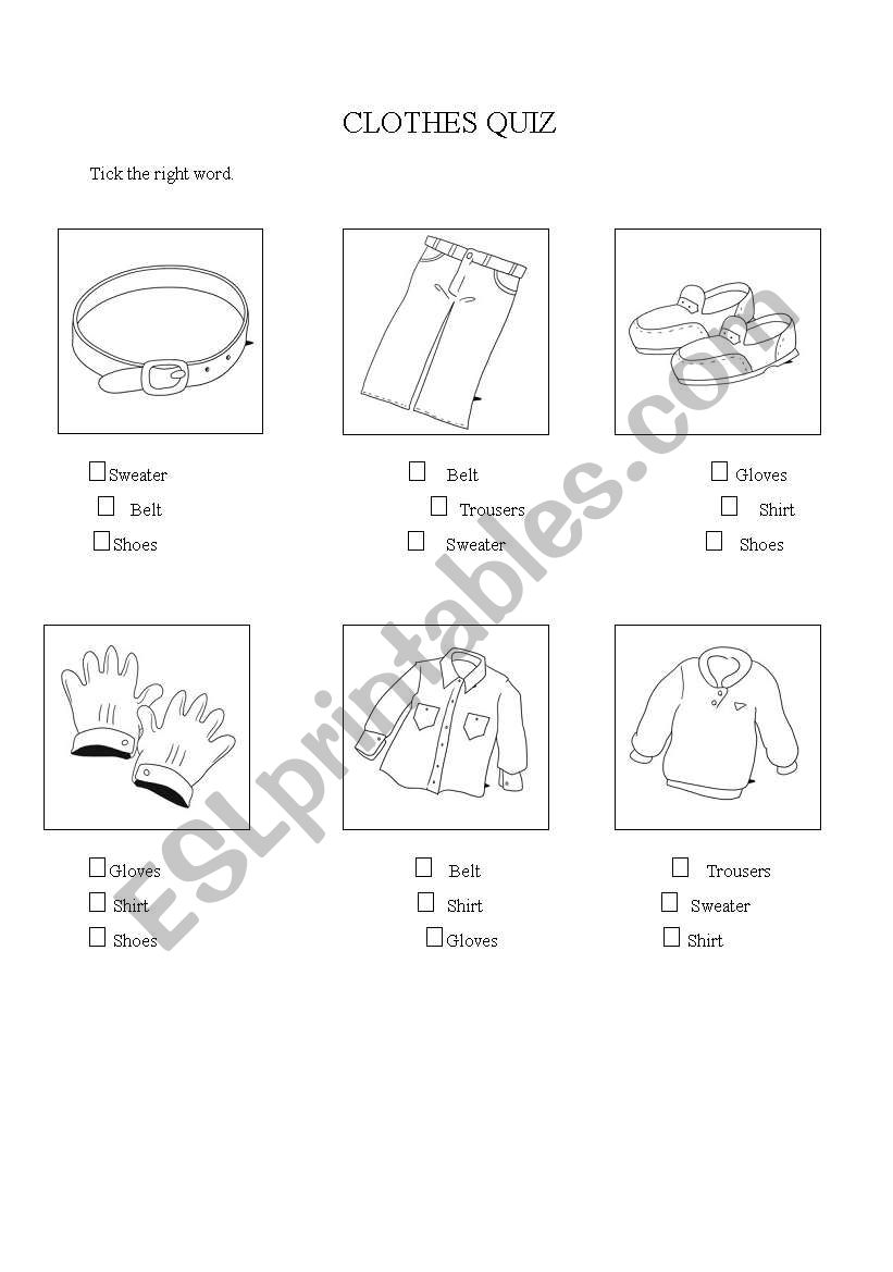 English worksheets: clothing worksheet