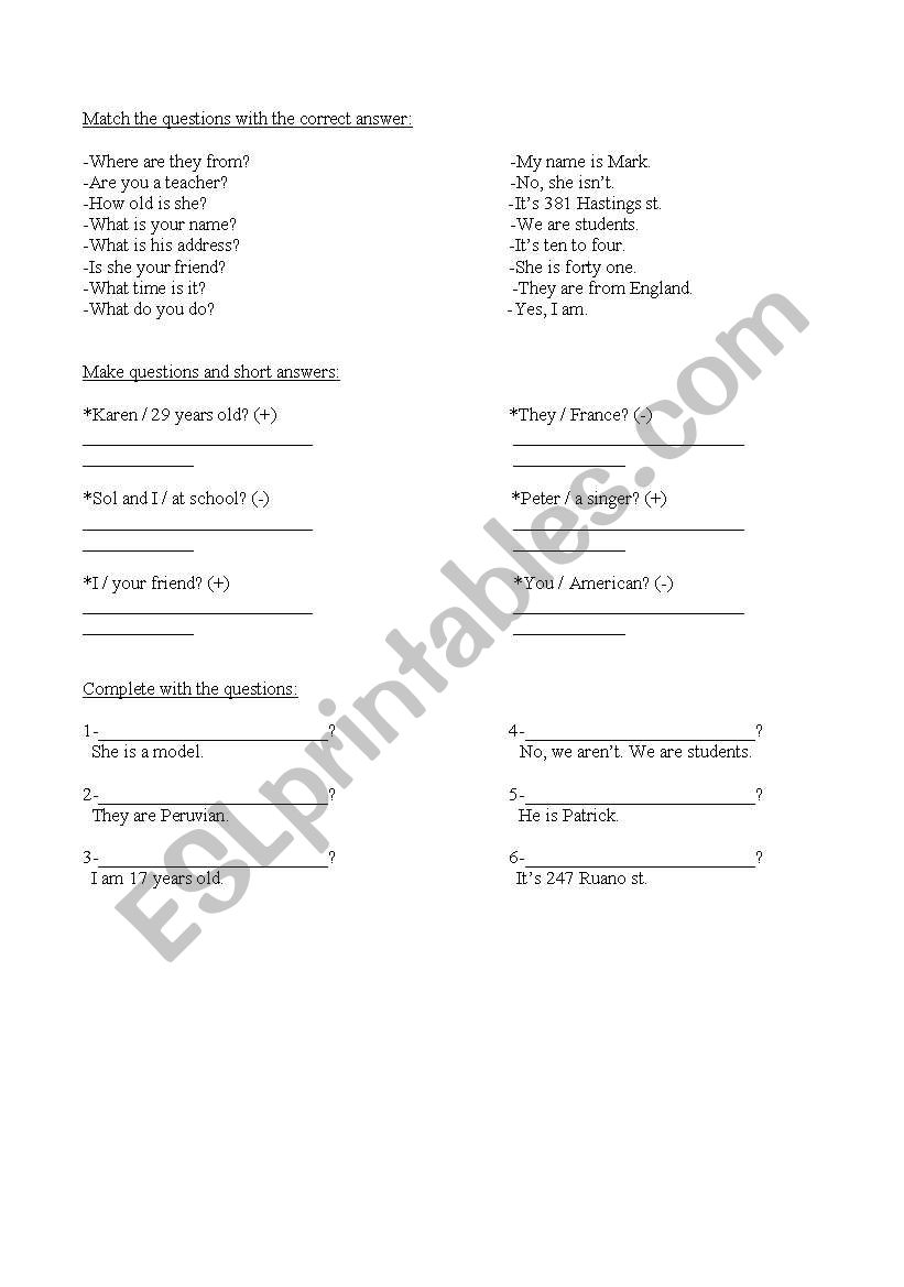 Present Simple worksheet