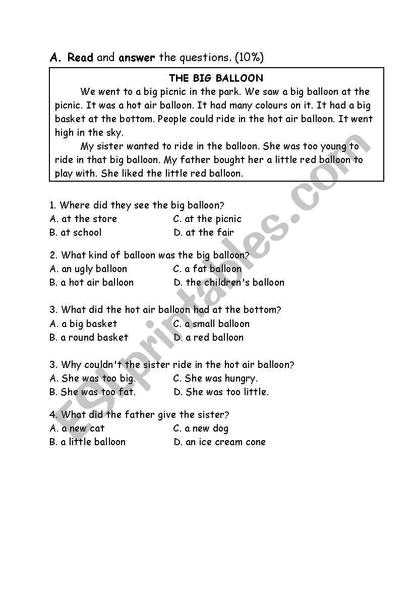 the big balloon worksheet