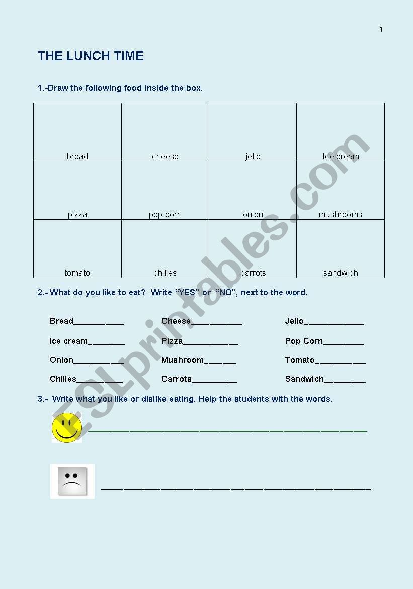 THE LUNCH BOX worksheet