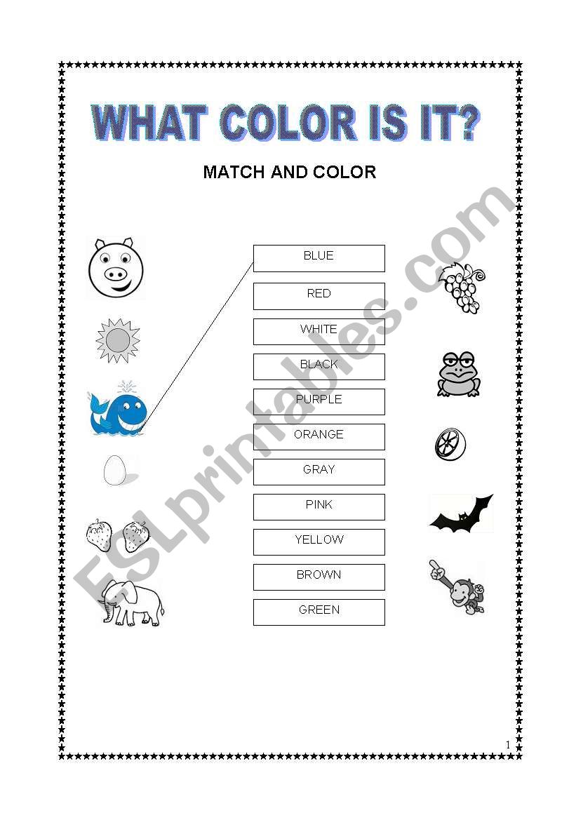 What color is it?  worksheet