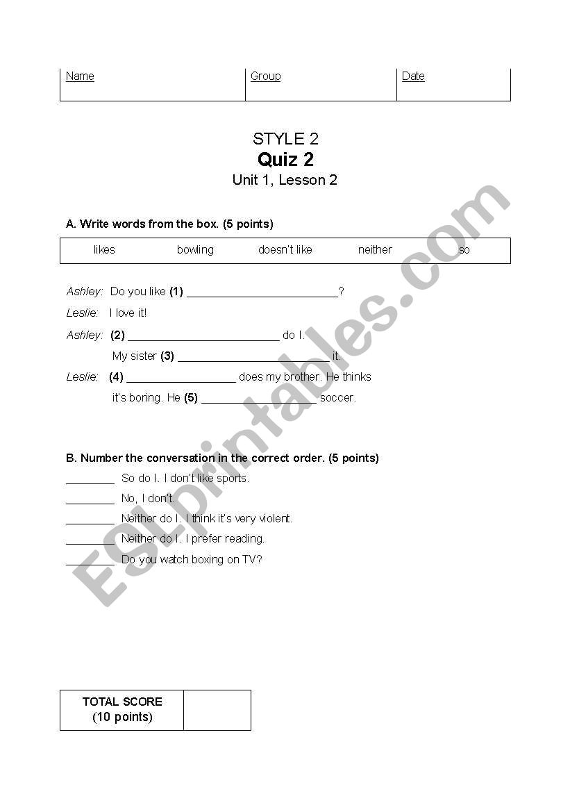 numbers worksheet