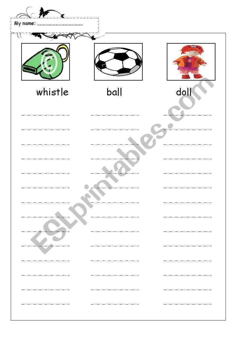 toys worksheet