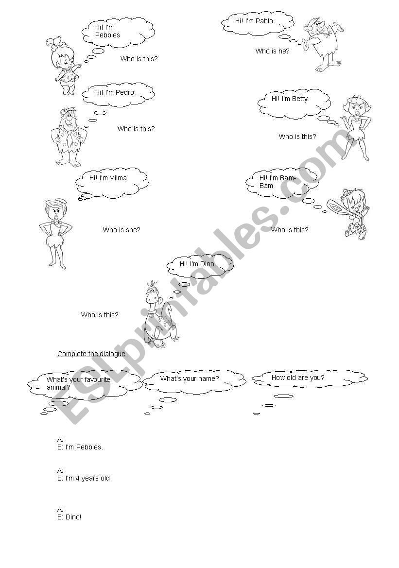 The flingstones worksheet