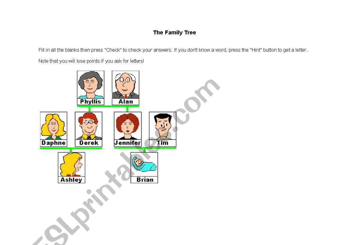 Family Tree worksheet