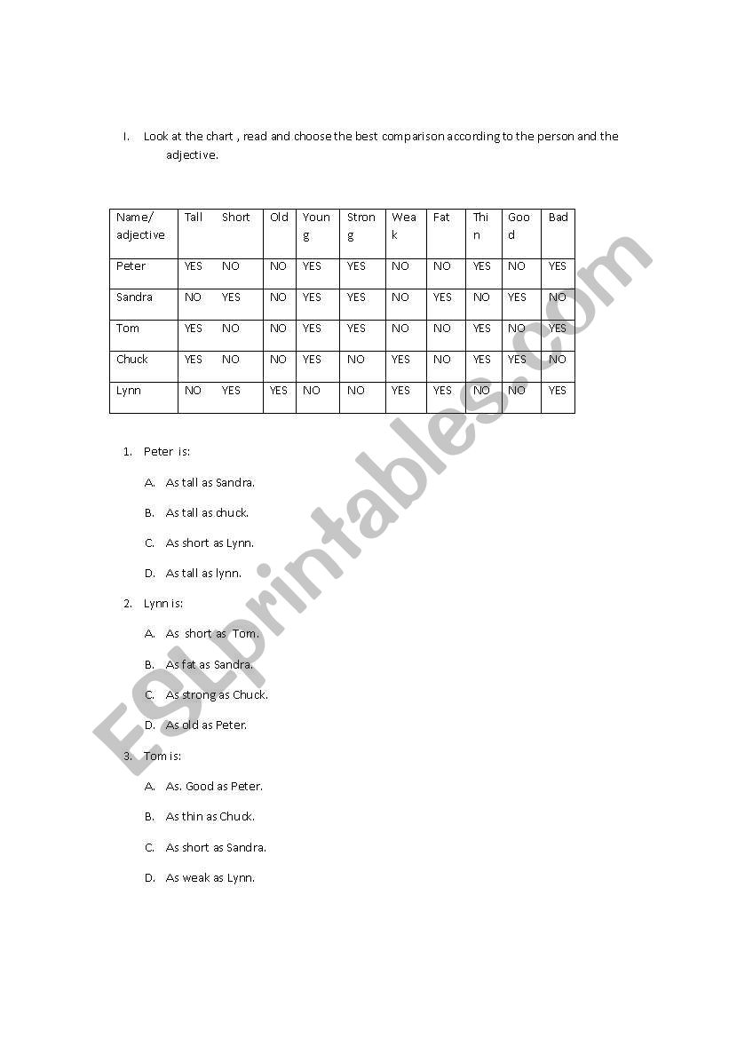 test for kids  worksheet