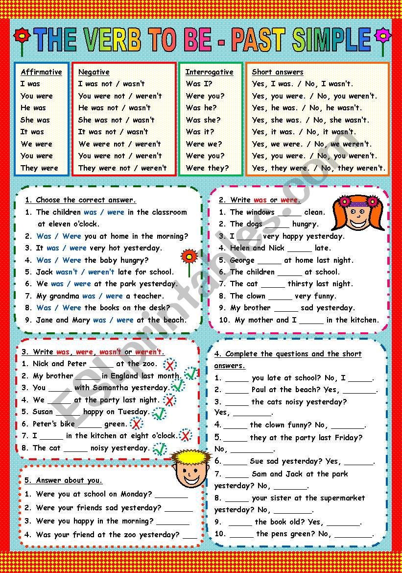 Revision Past Simple Tense English Esl Worksheets For Distance