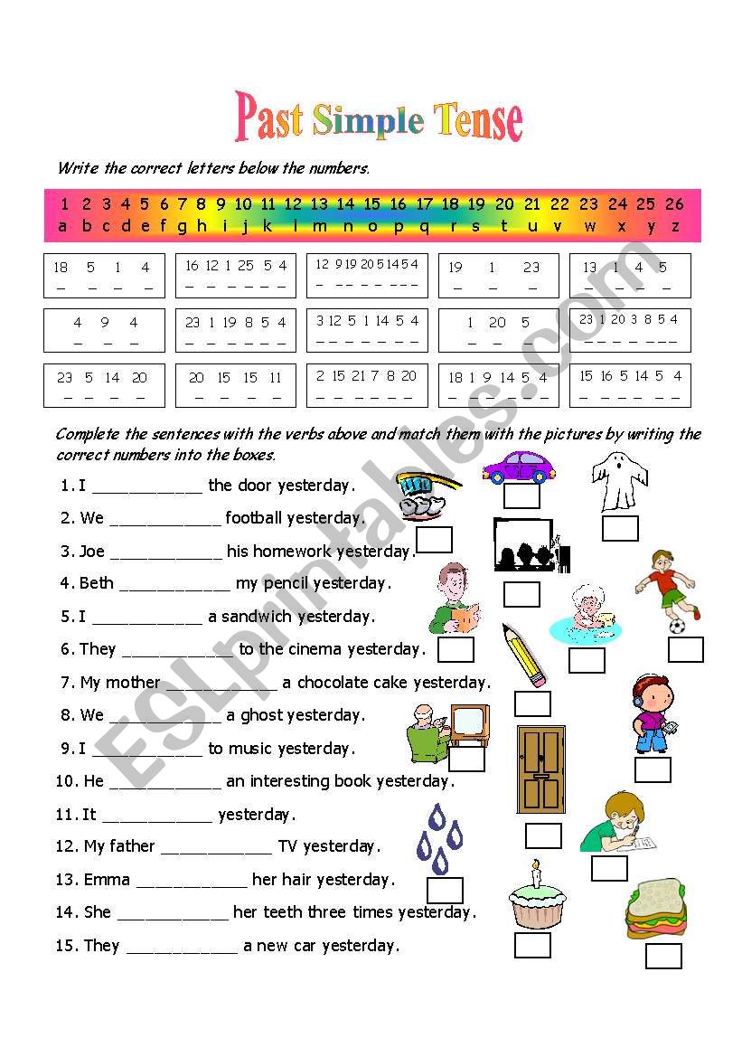 PAST SIMPLE TENSE ESL Worksheet By Jecika