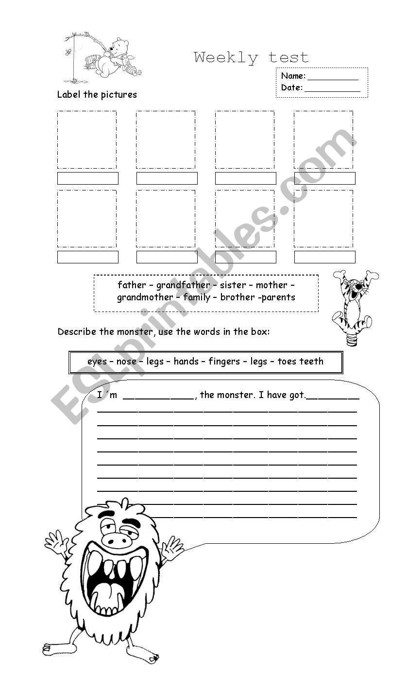 describe the monster worksheet