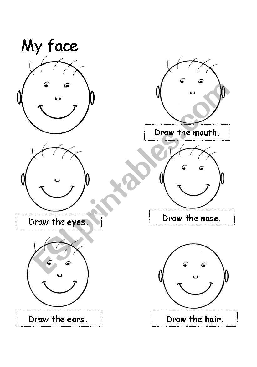 ¨My face - ESL worksheet by gi23