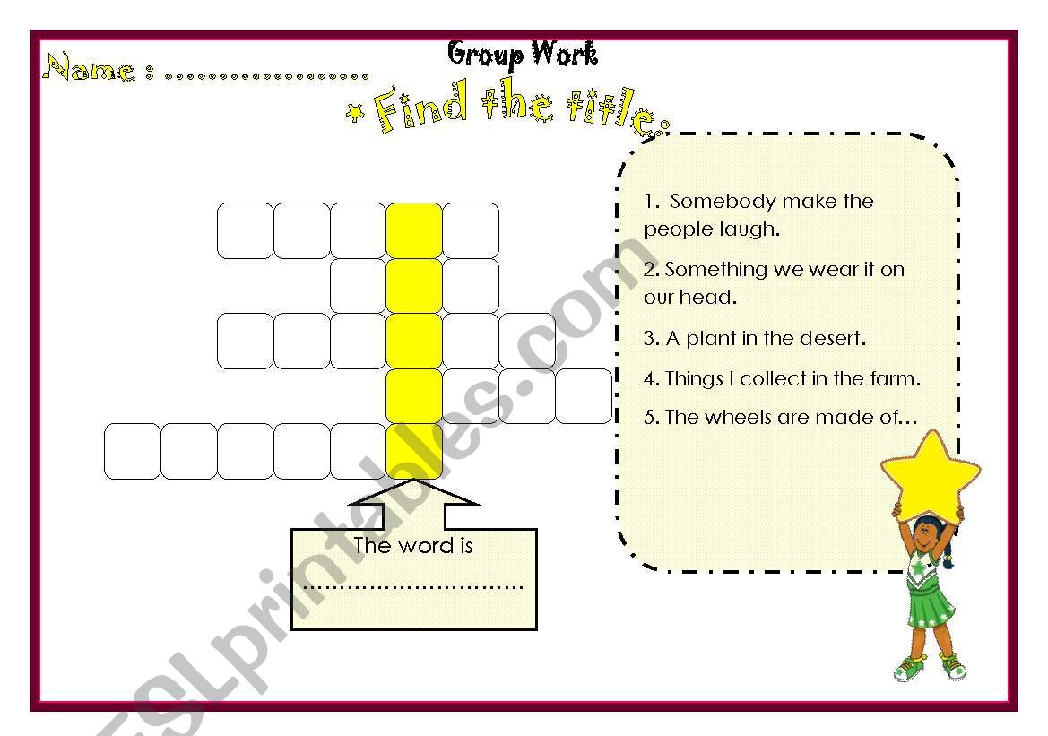 Water Secret Word worksheet