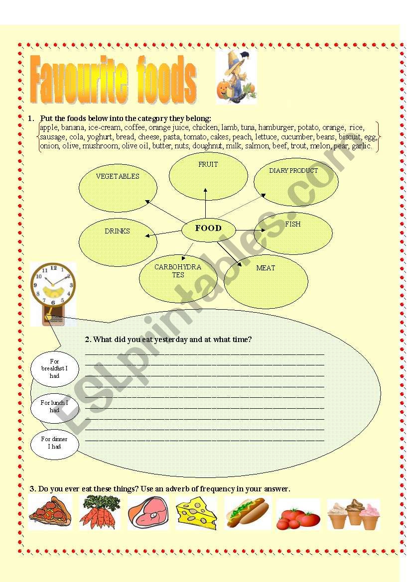 Favorite Food worksheet