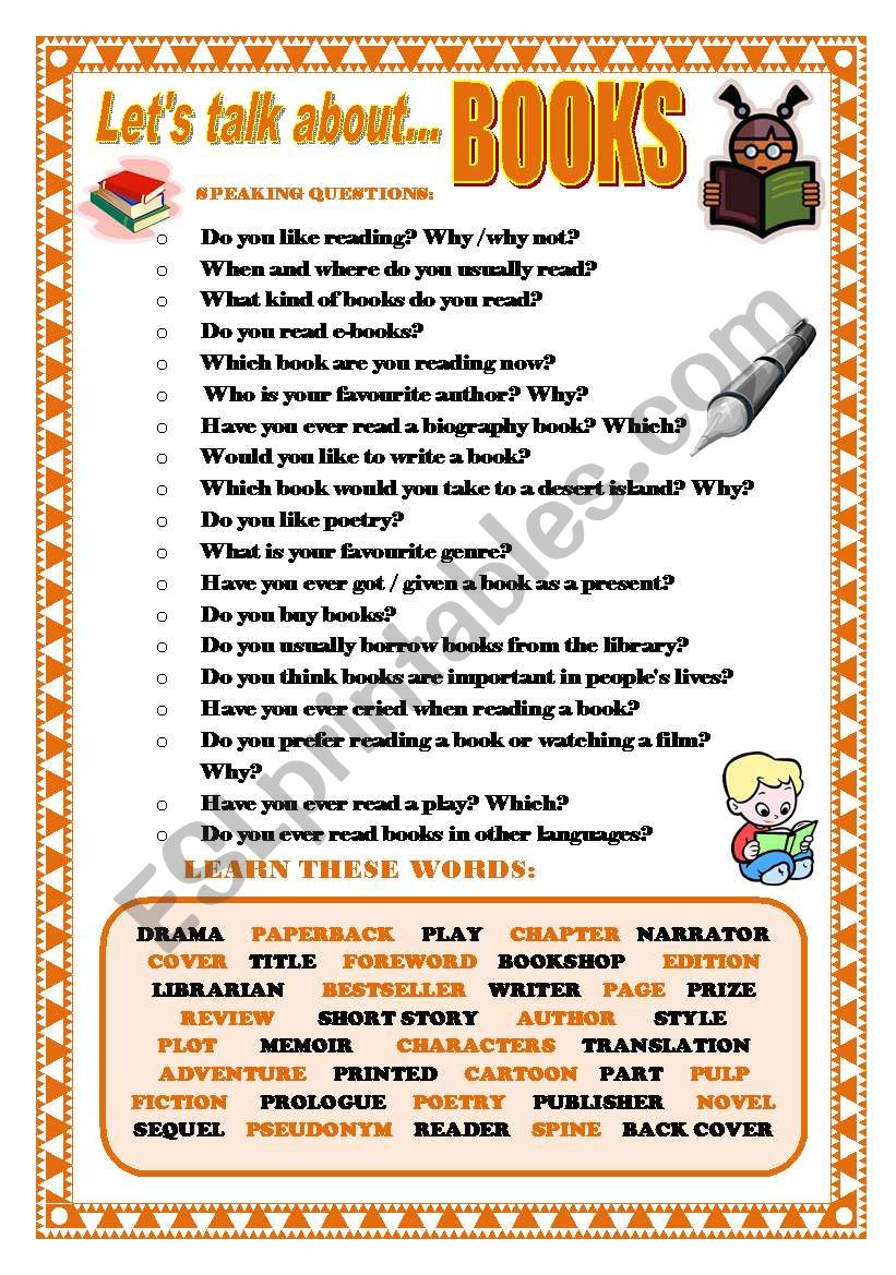 Speaking books. Speaking about books. Books speaking activities. Английский activity book reading book. Topics in English книга.