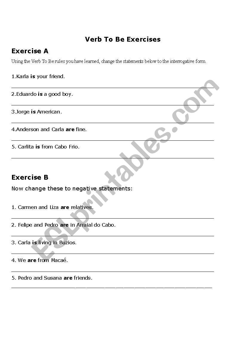 Verb To Be - Present Simple worksheet