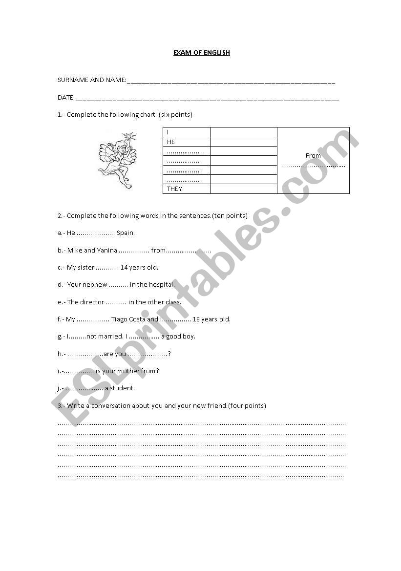 basic exam worksheet