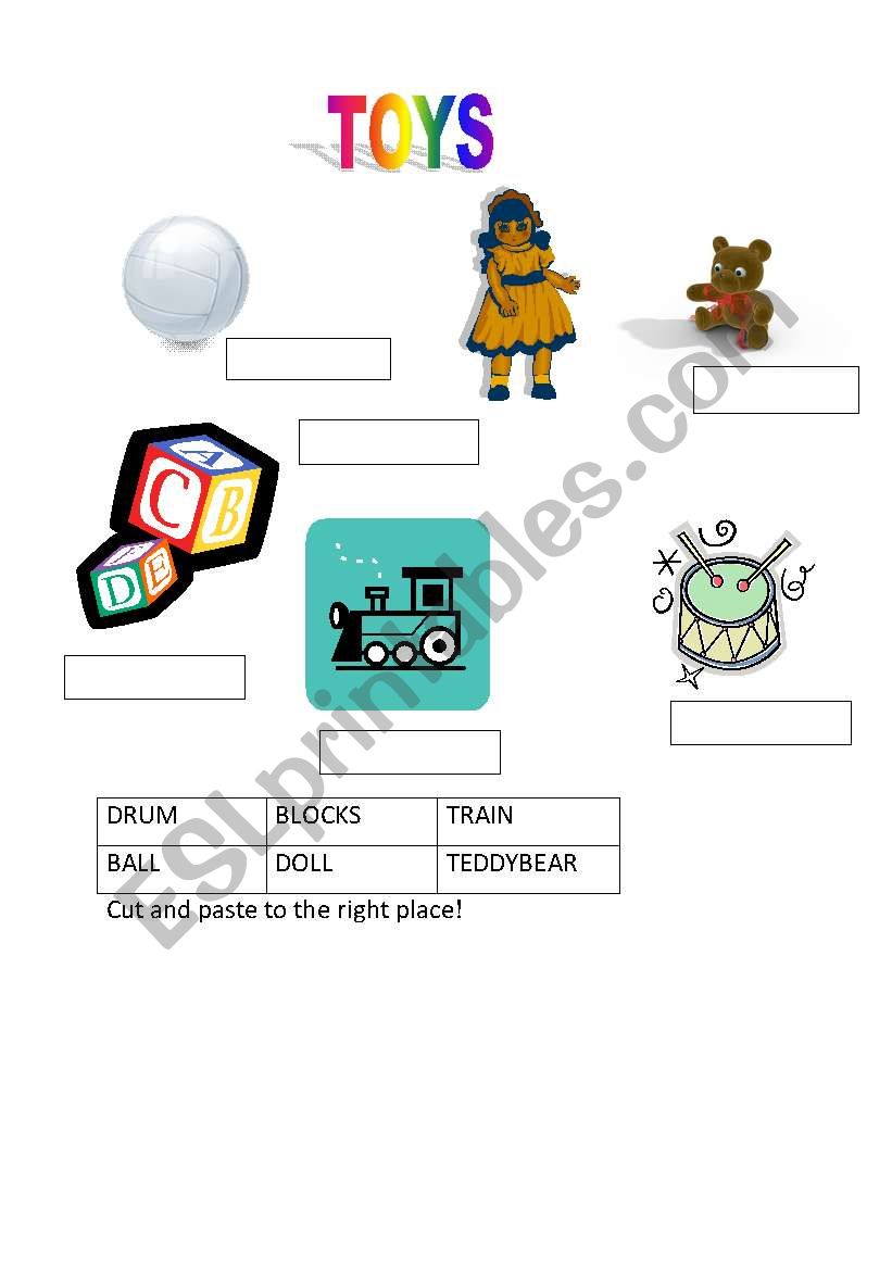 Toys worksheet