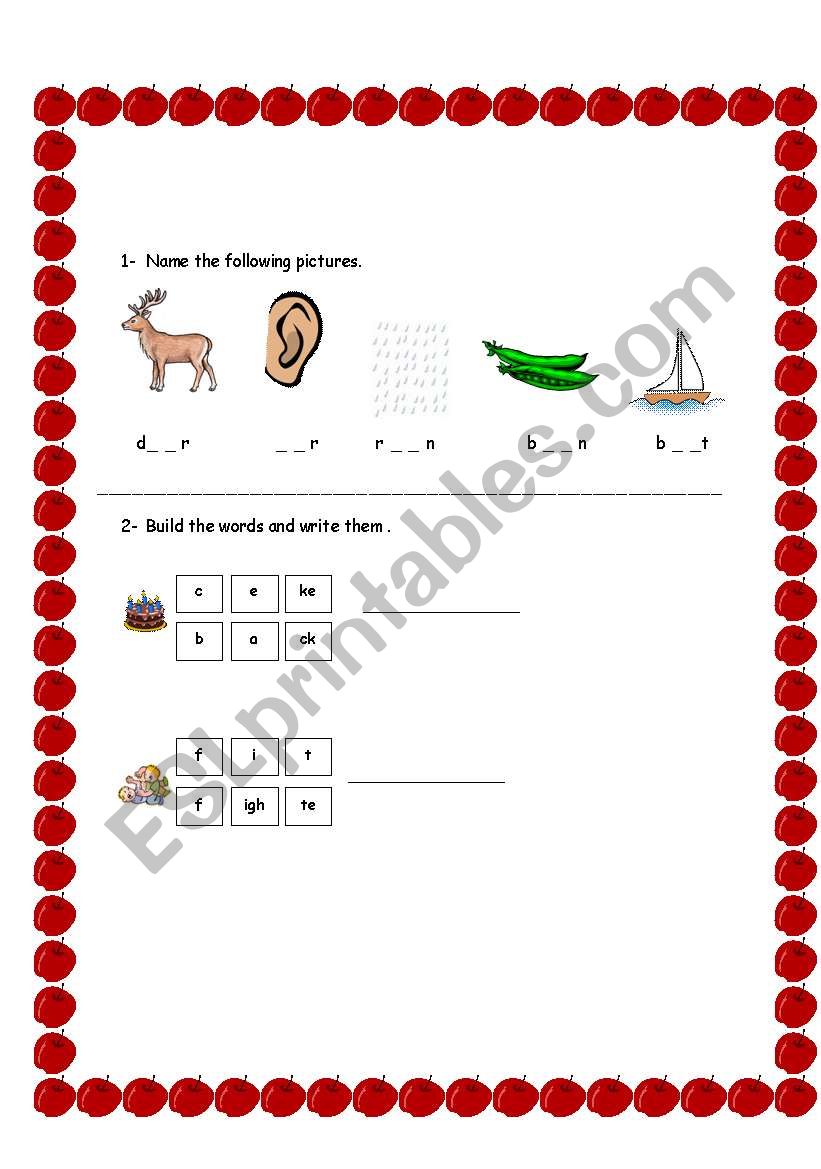 Phonics worksheet