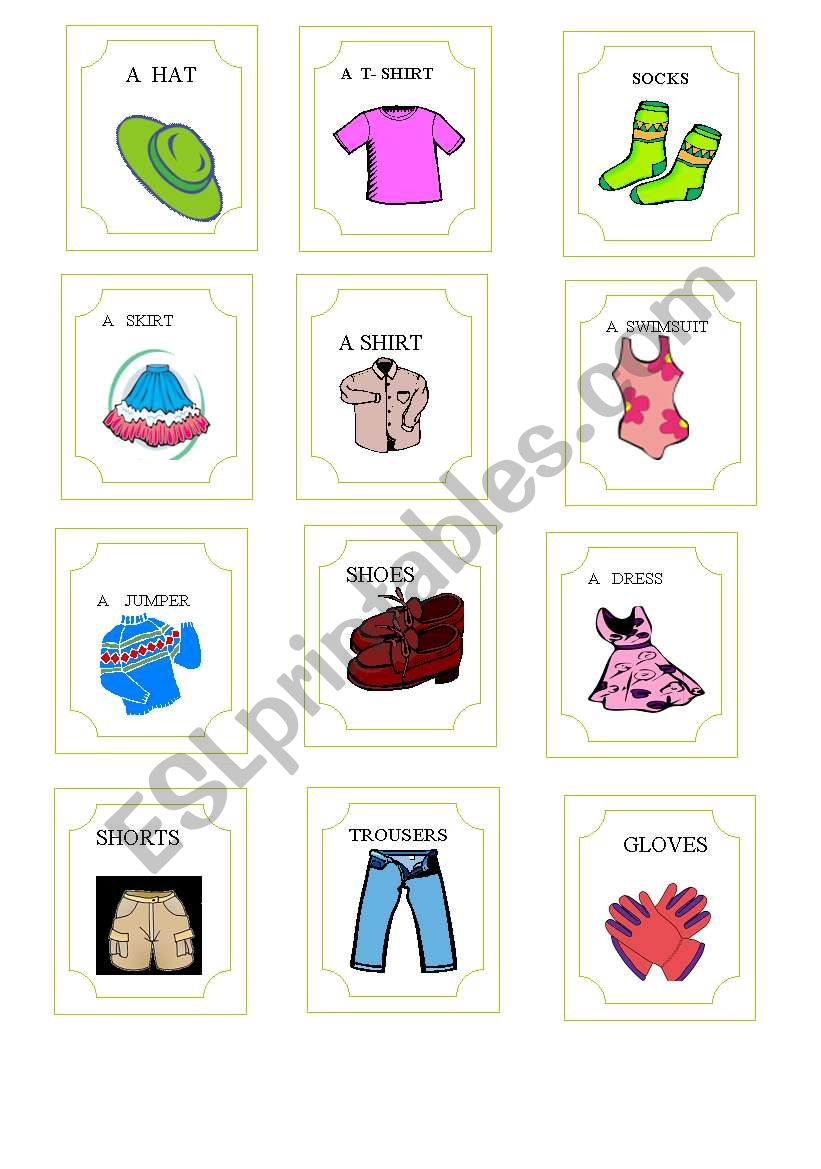 CLOTHES worksheet