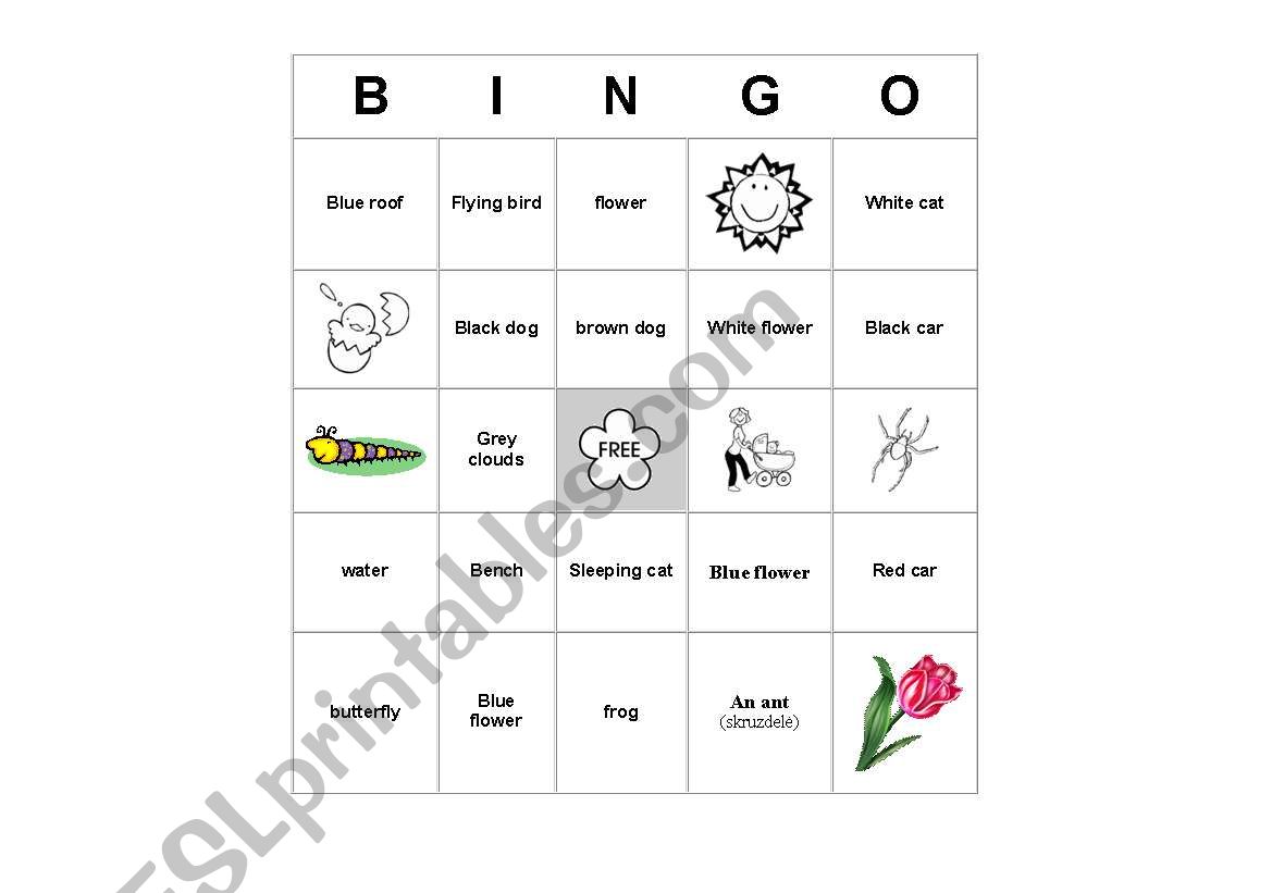 Spring Bingo worksheet