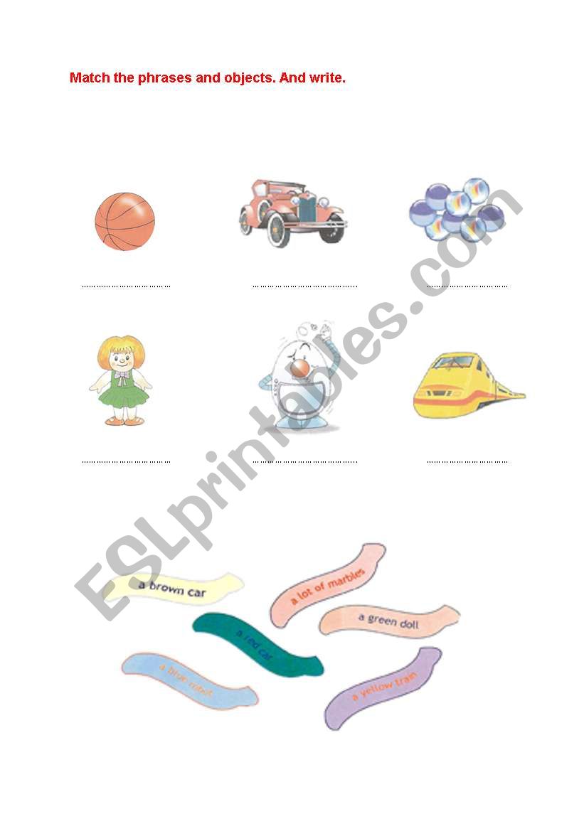 colourful toys worksheet