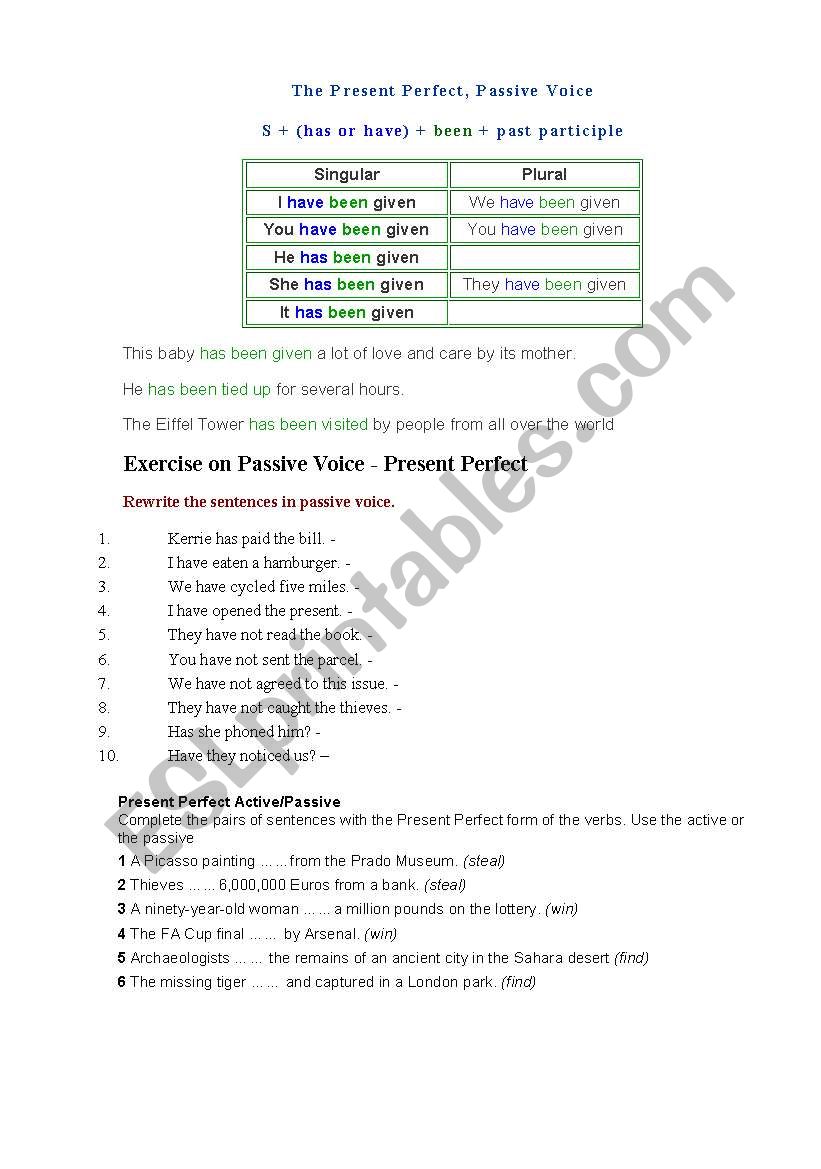 Passive worksheet