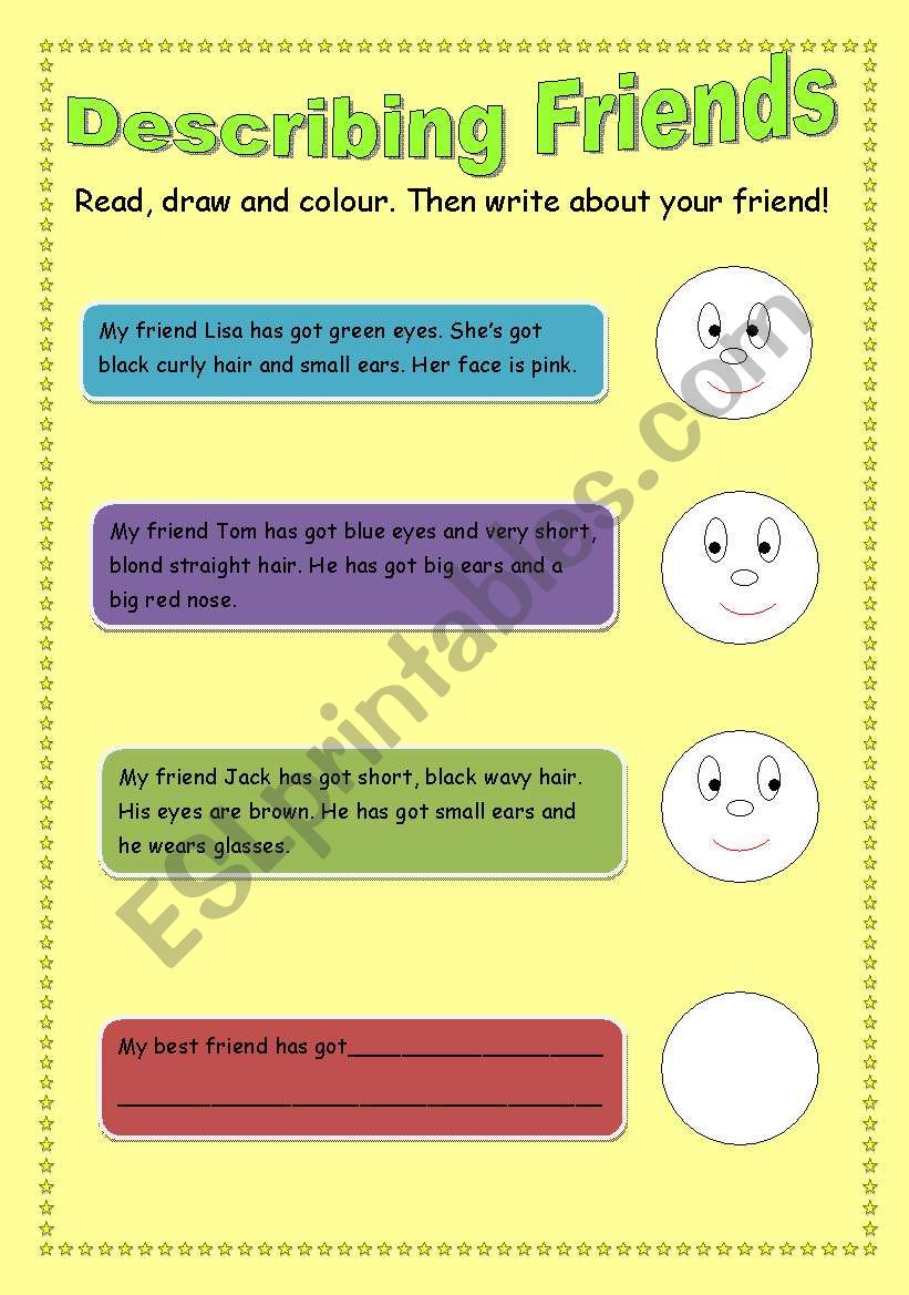 Describing people worksheet