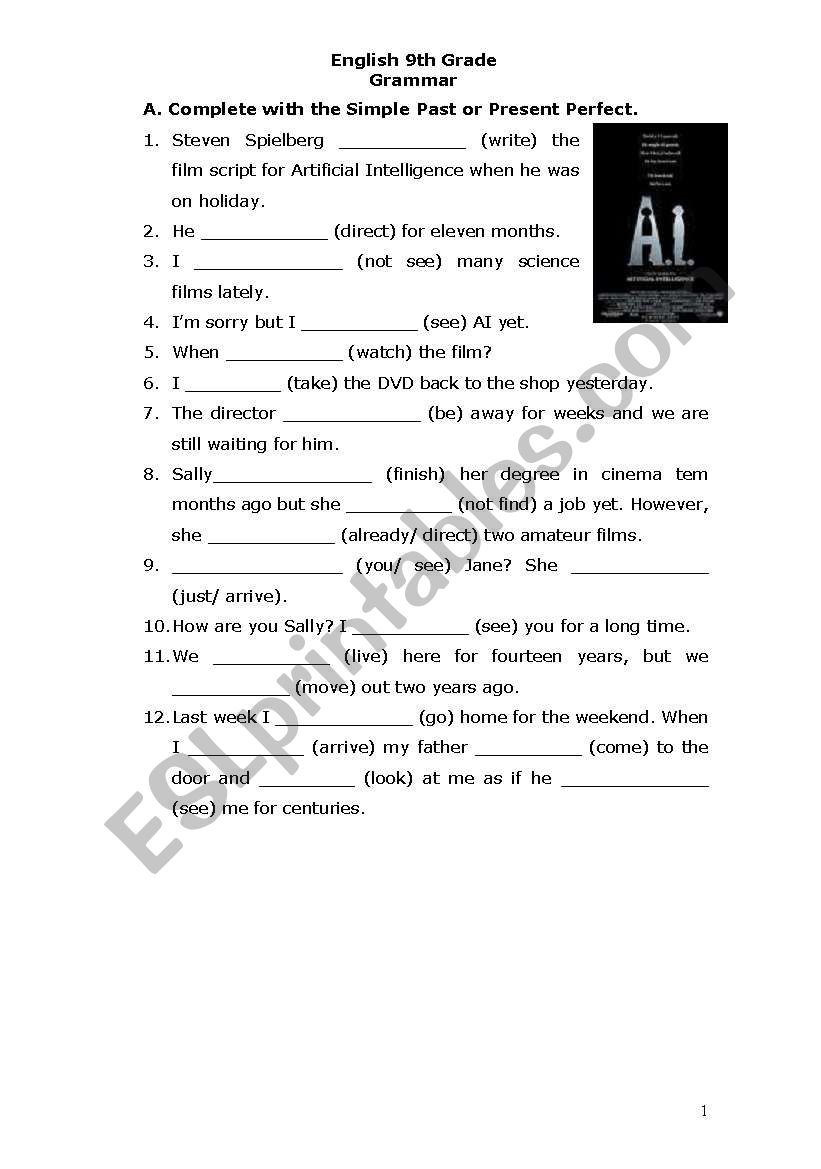 grammar review worksheet