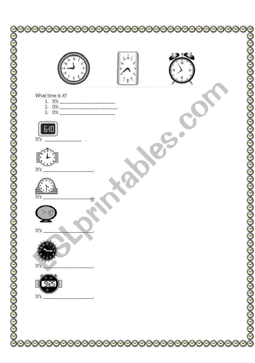 What time is it? worksheet