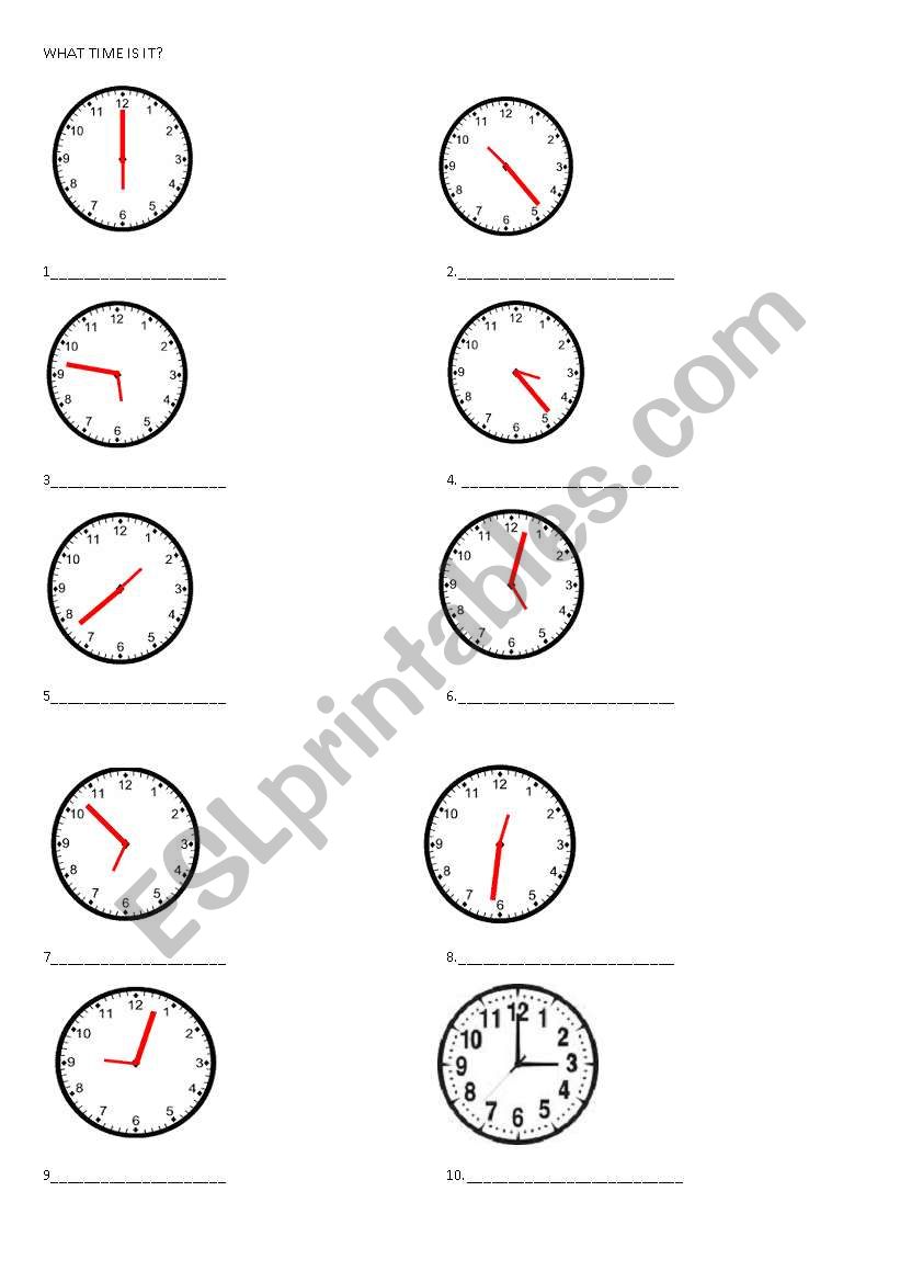 what time is it? worksheet