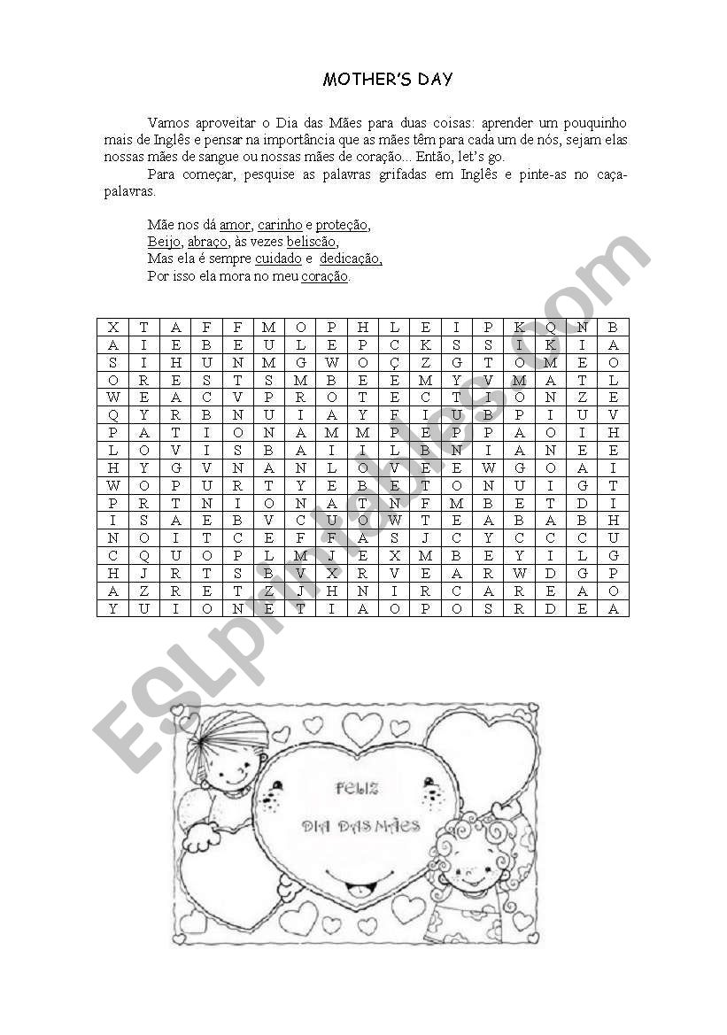 English Worksheets Mother S Day In Brazil