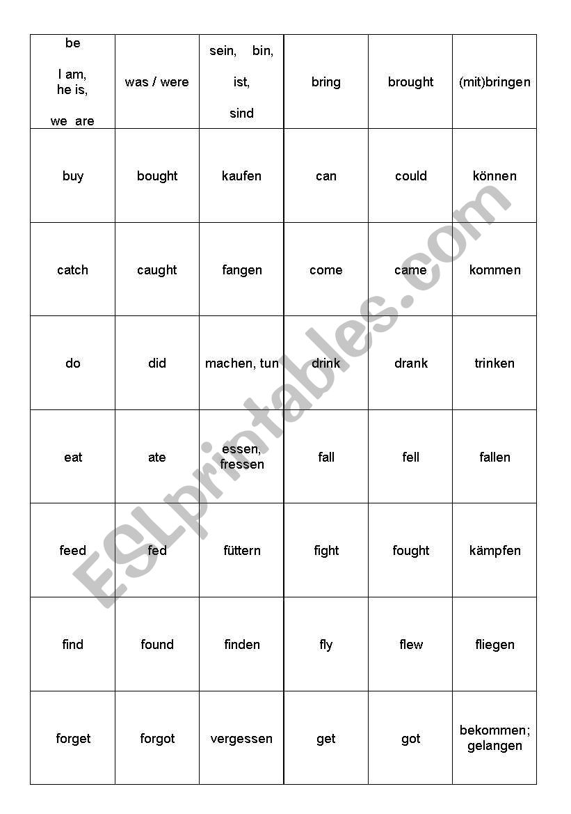 regular verbs worksheet