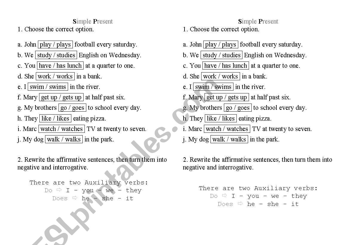 worksheet Present Simple worksheet