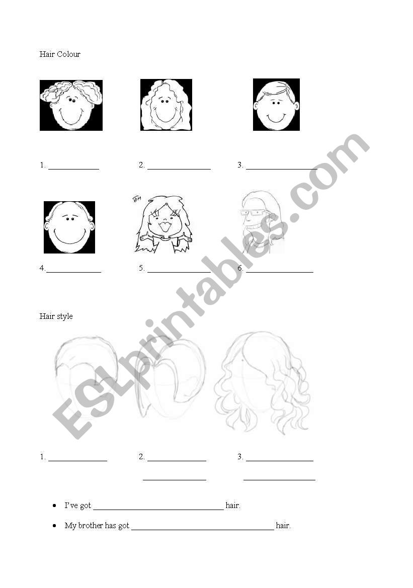 have got hair and eyes worksheet