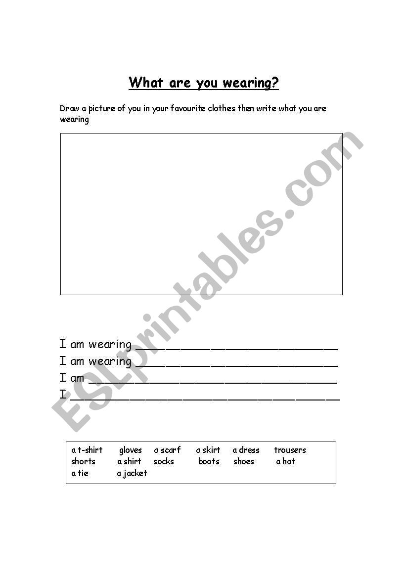 What are you wearing? worksheet