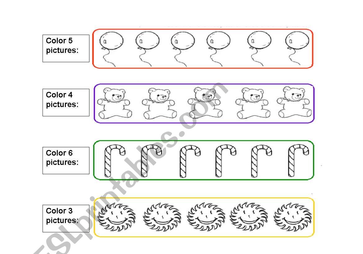 Count and Color worksheet