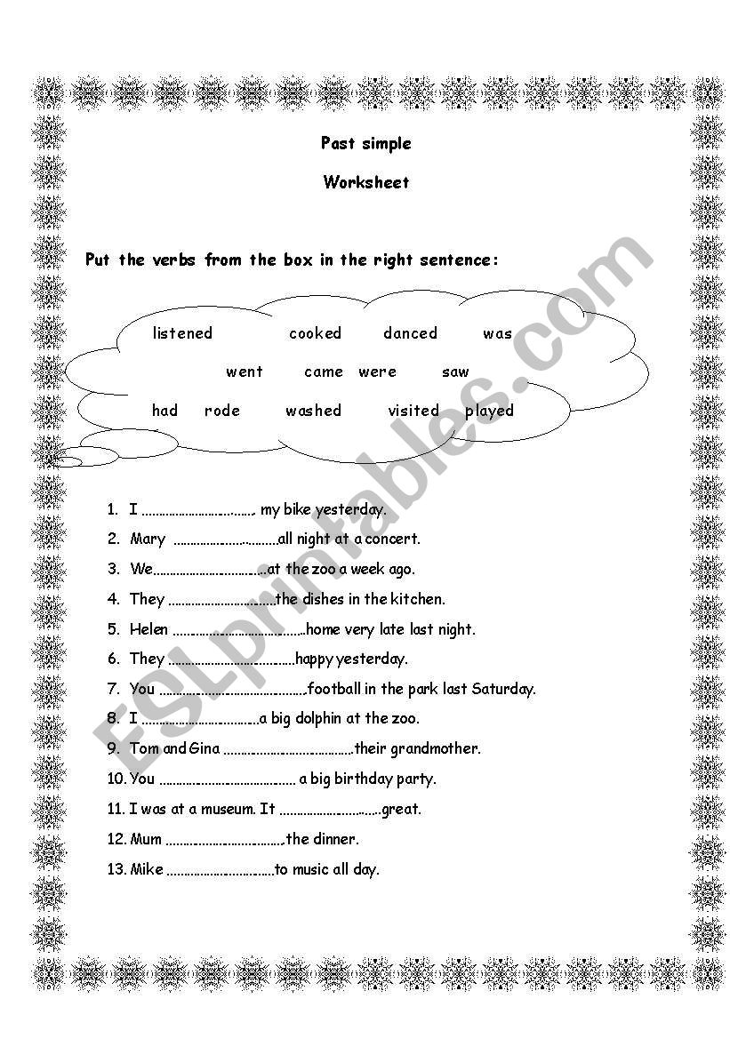 Past Simple Easy Exercise ESL Worksheet By Lacry