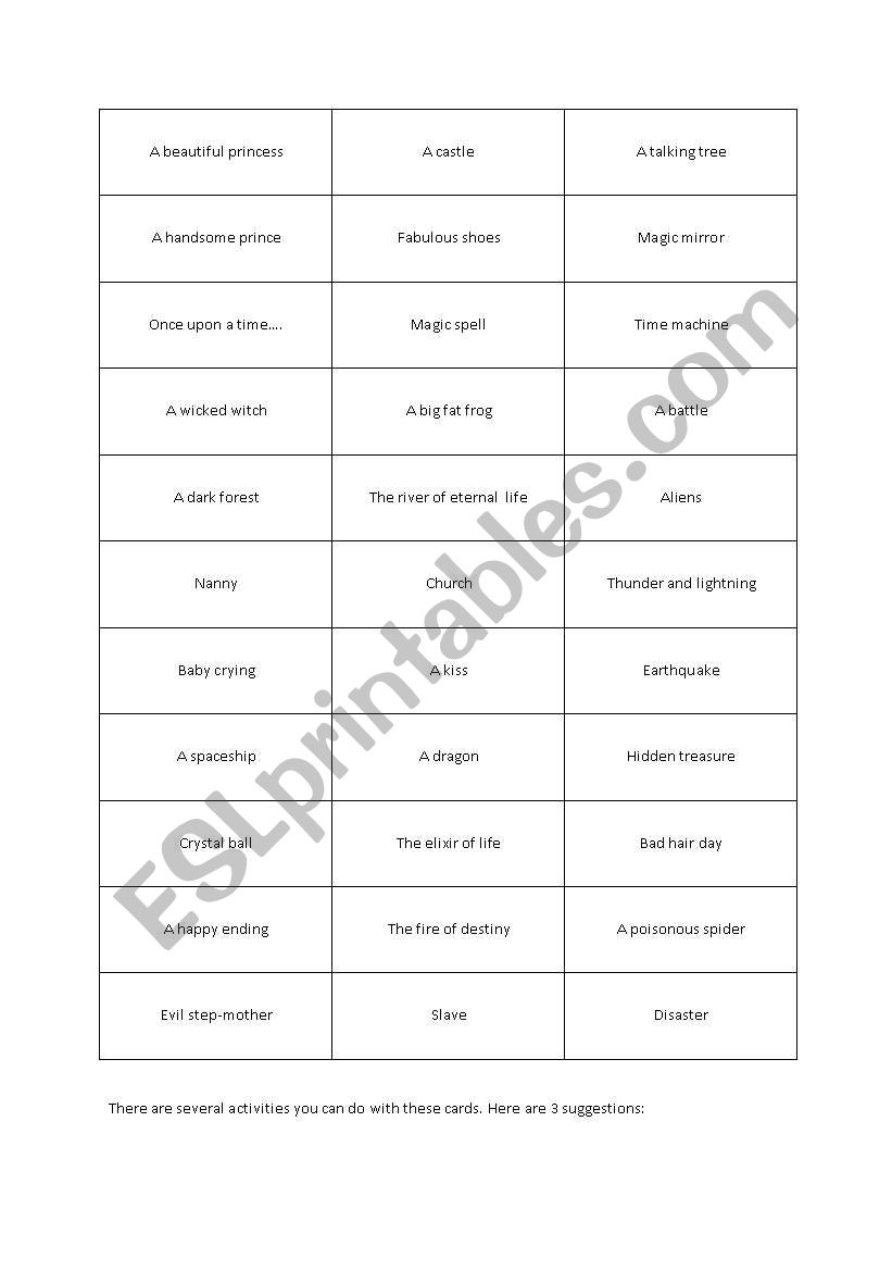 Story words worksheet