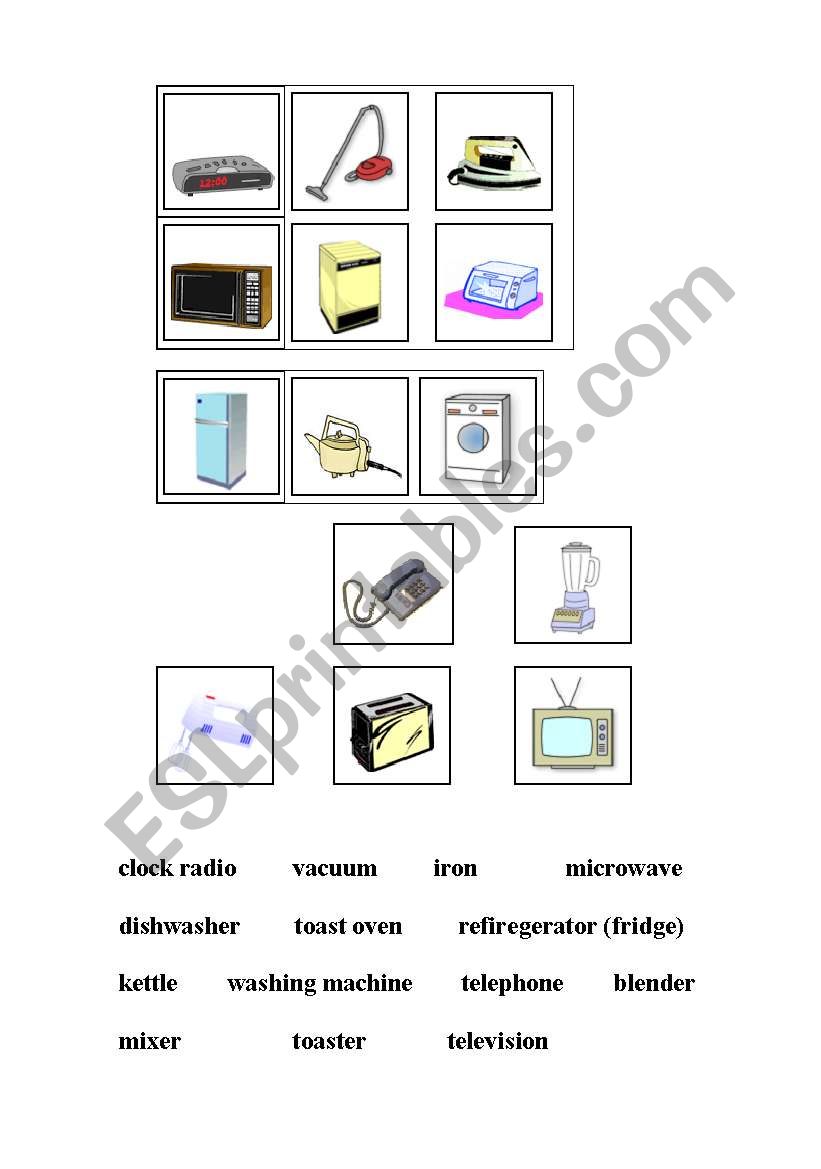 Flashcards_Household Appliances
