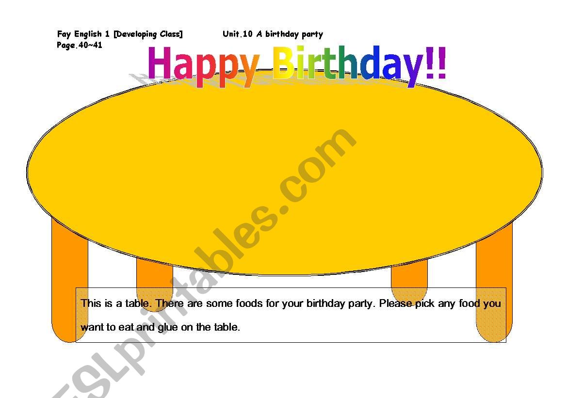 make your own birthday party tables!