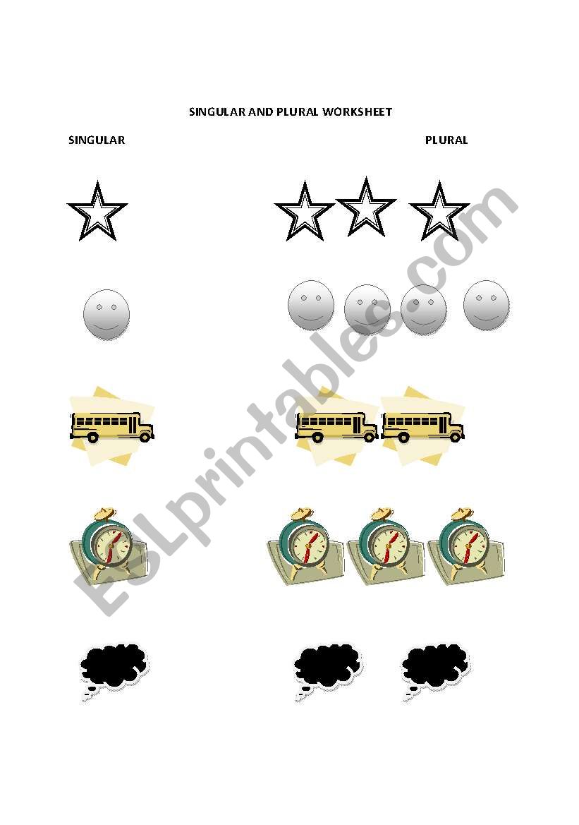 singular and plural worksheet worksheet