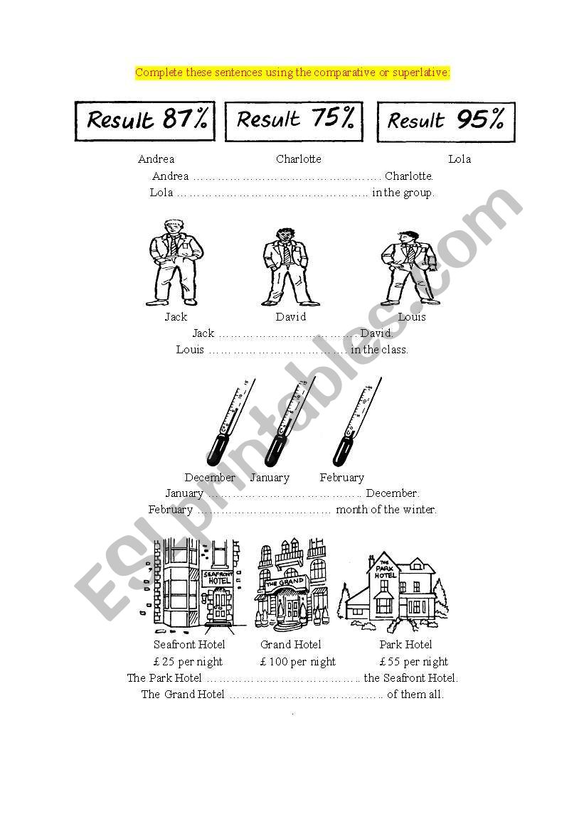 comparative and superlative exercise