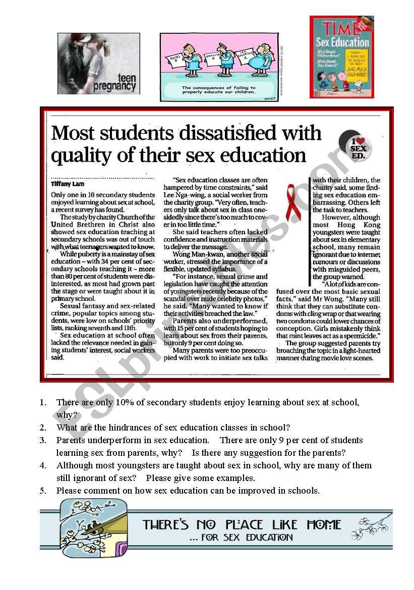 Sex Education Esl Worksheet By Lokyuen 0974
