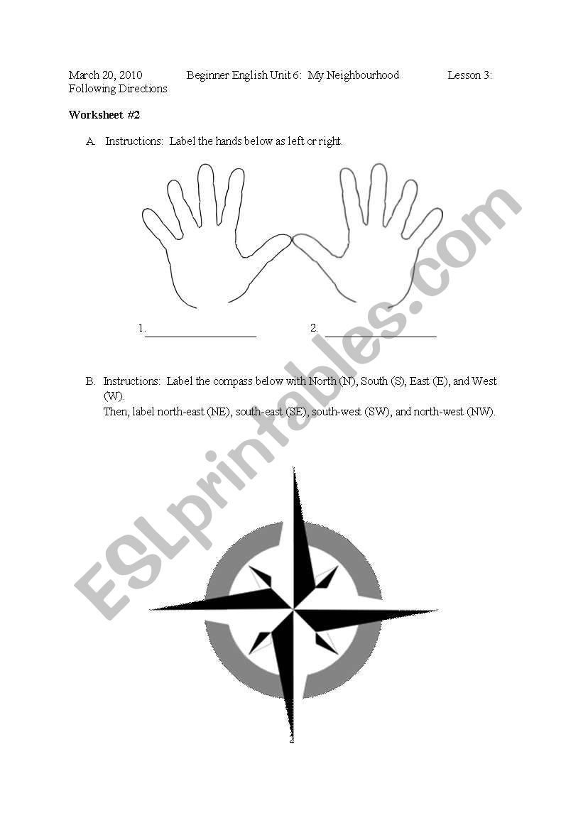 Folliwing Directions worksheet 2