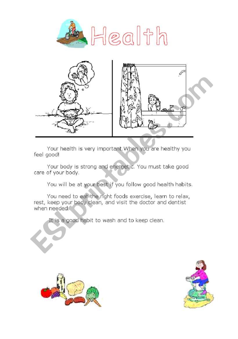 Healthy lifestyle worksheet